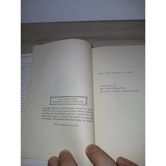 No Resting Place Hardcover Book By Ian Niall 1948 1st Edition Dust Jacket Vtg - Picture 15 of 16